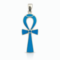 Turquoise Silver Ankh Pendant