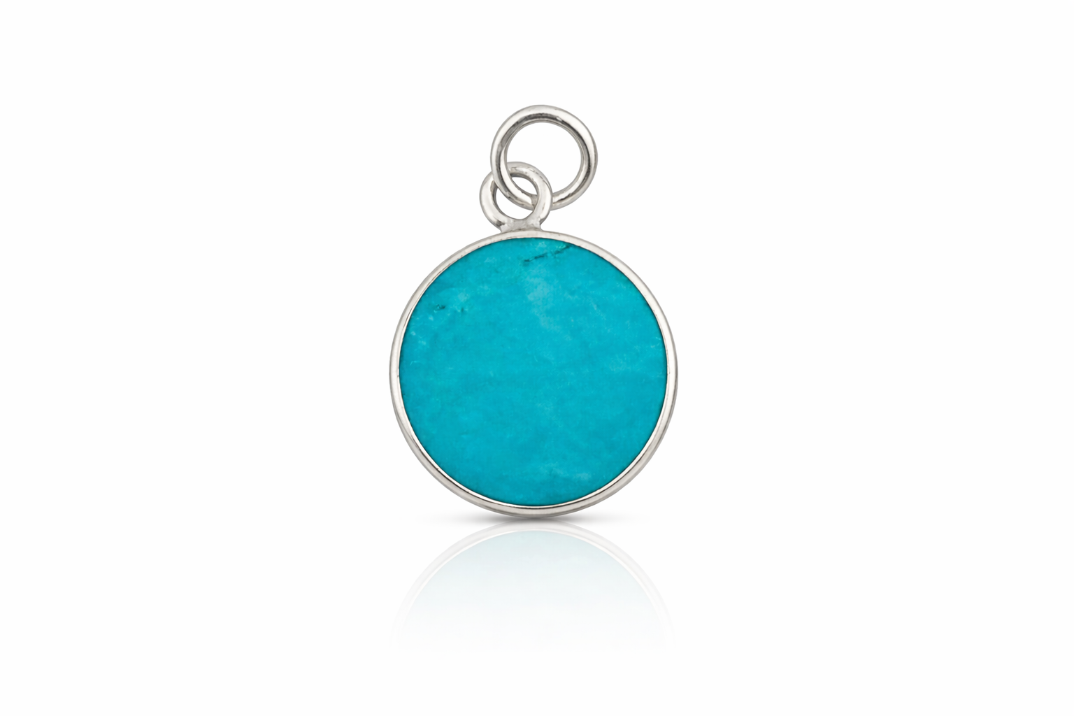 Eternal Sky Turquoise Pendant – Silver Round Charm