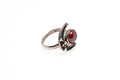 Crimson Crescent Moon Ring