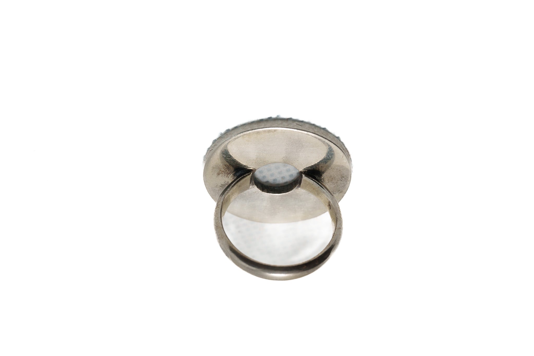 Silver Arabesque Halo Ring