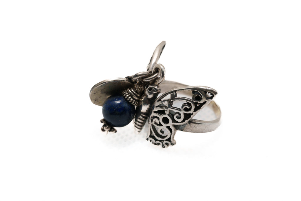 Midnight Guardian Butterfly Ring