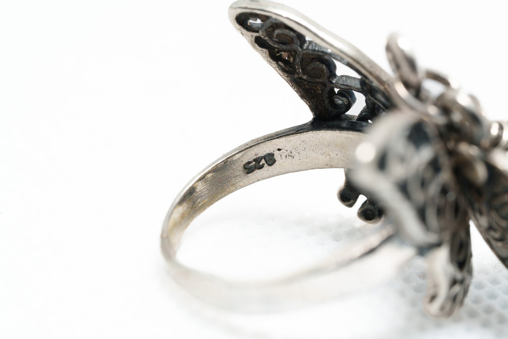 Midnight Guardian Butterfly Ring