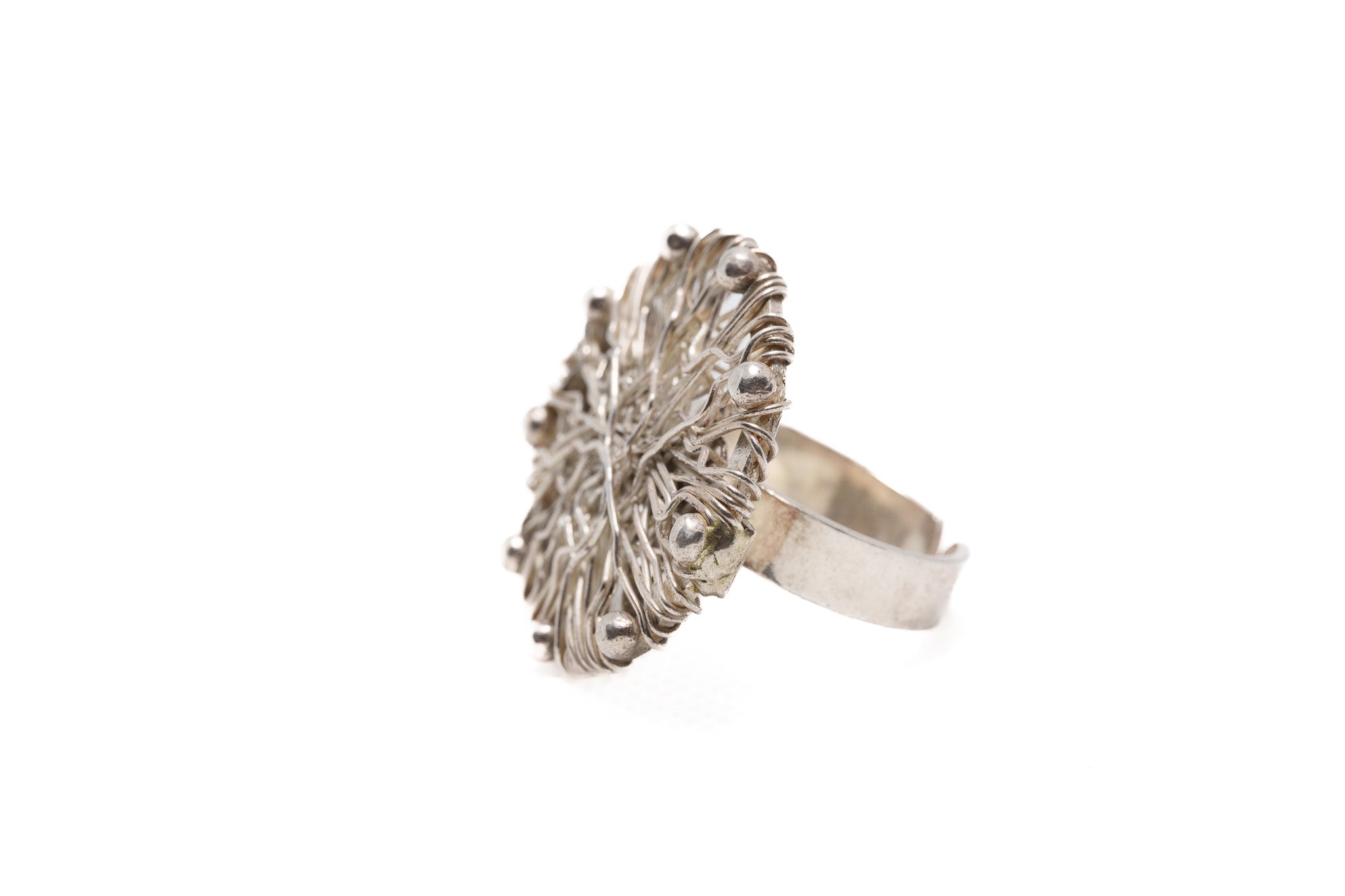 Silver Round Coil Ring