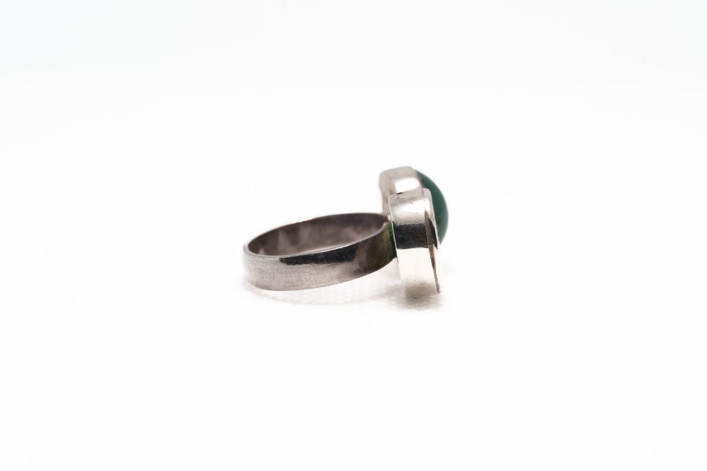 Emerald Script Open Ring