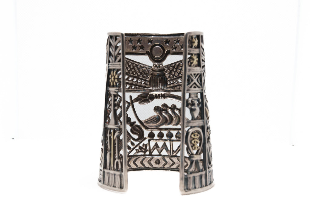 Horus Sky Voyage Cuff – 925 Silver & Turquoise Stone Bracelet