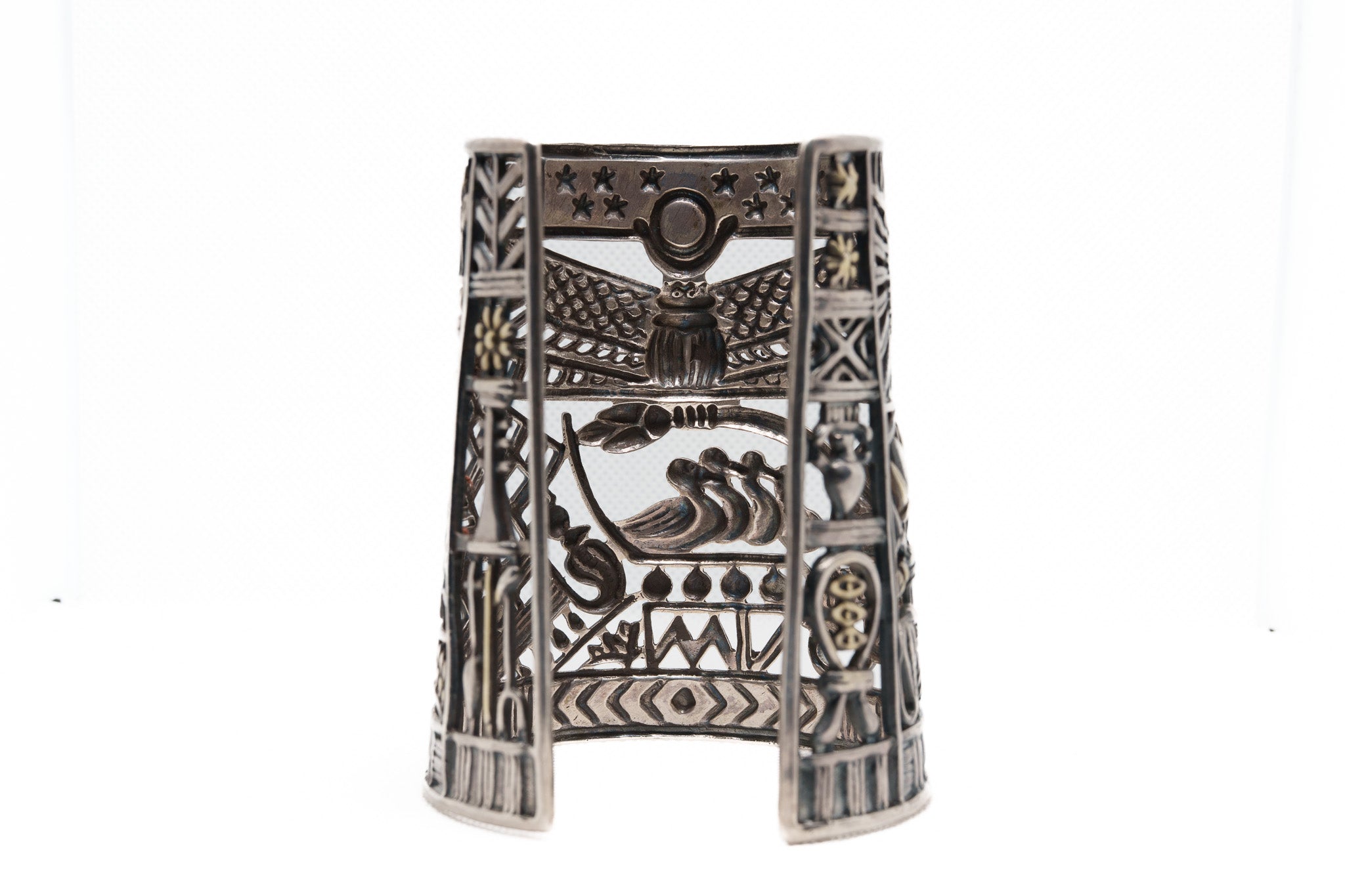 Horus Sky Voyage Cuff – 925 Silver & Turquoise Stone Bracelet