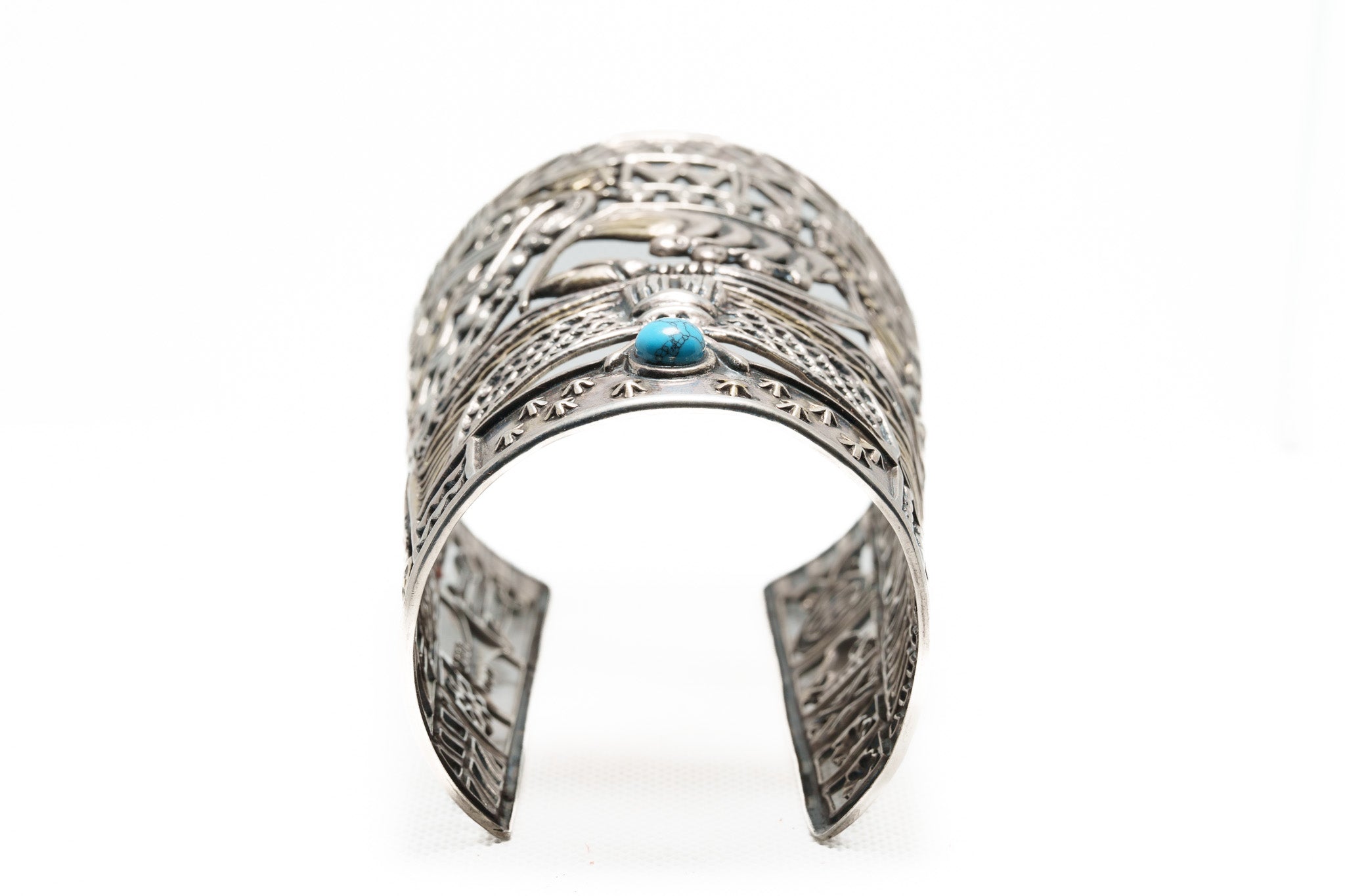 Horus Sky Voyage Cuff – 925 Silver & Turquoise Stone Bracelet
