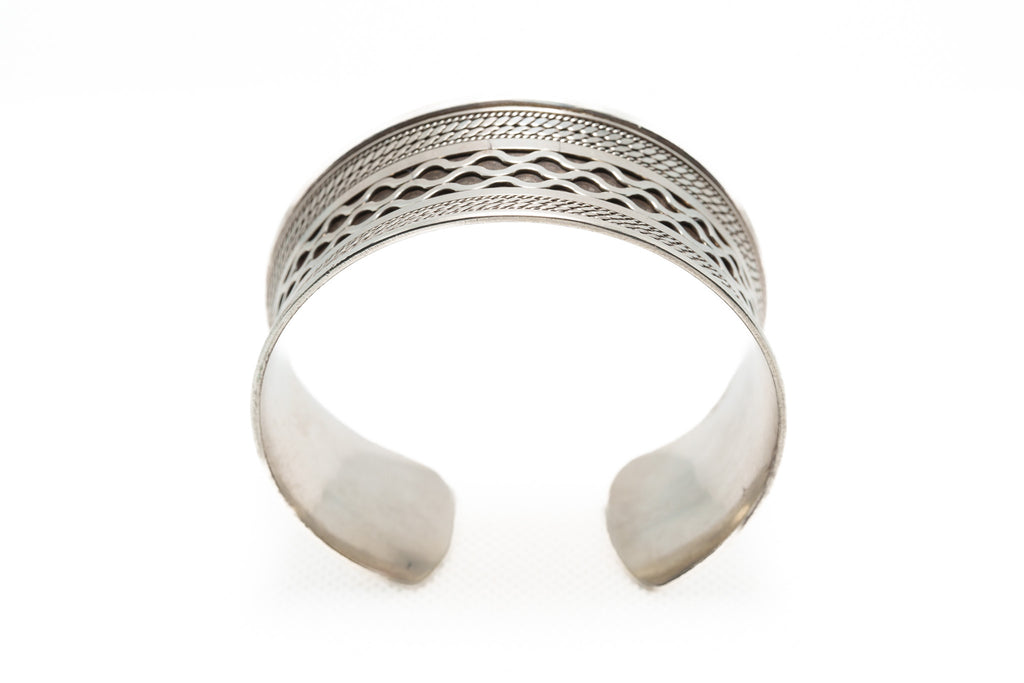 Handcrafted 925 Silver Wave Motif Cuff