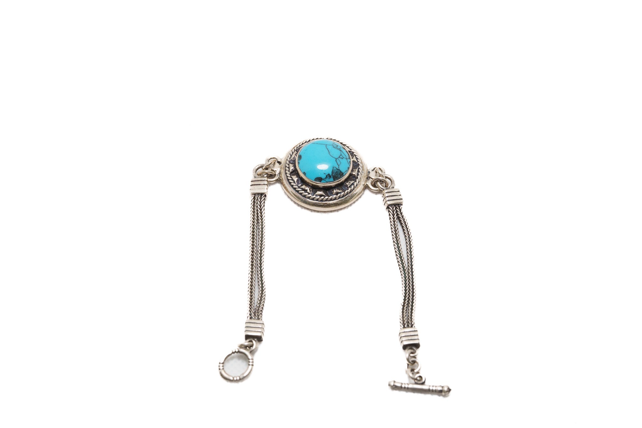 Handcrafted Egyptian Turquoise & Silver Bracelet