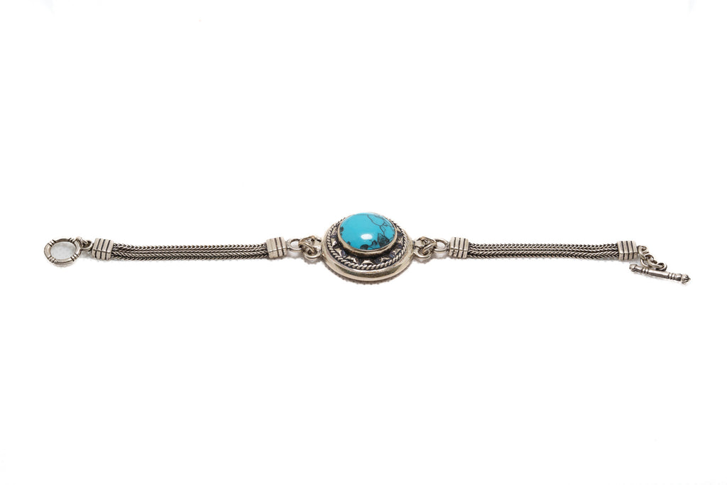 Handcrafted Egyptian Turquoise & Silver Bracelet