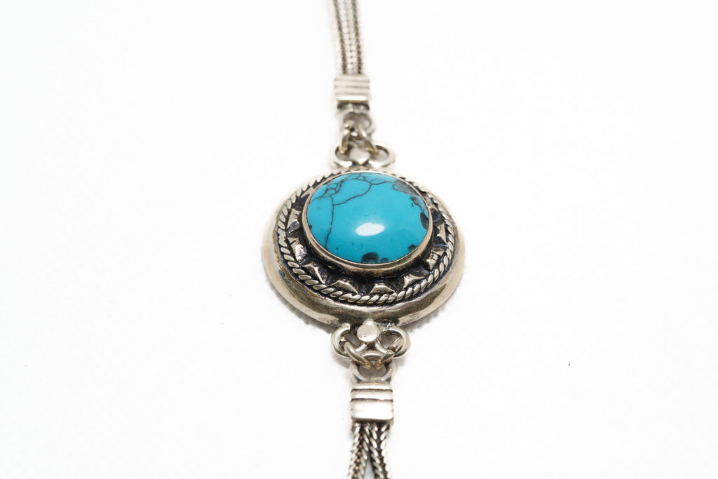 Handcrafted Egyptian Turquoise & Silver Bracelet