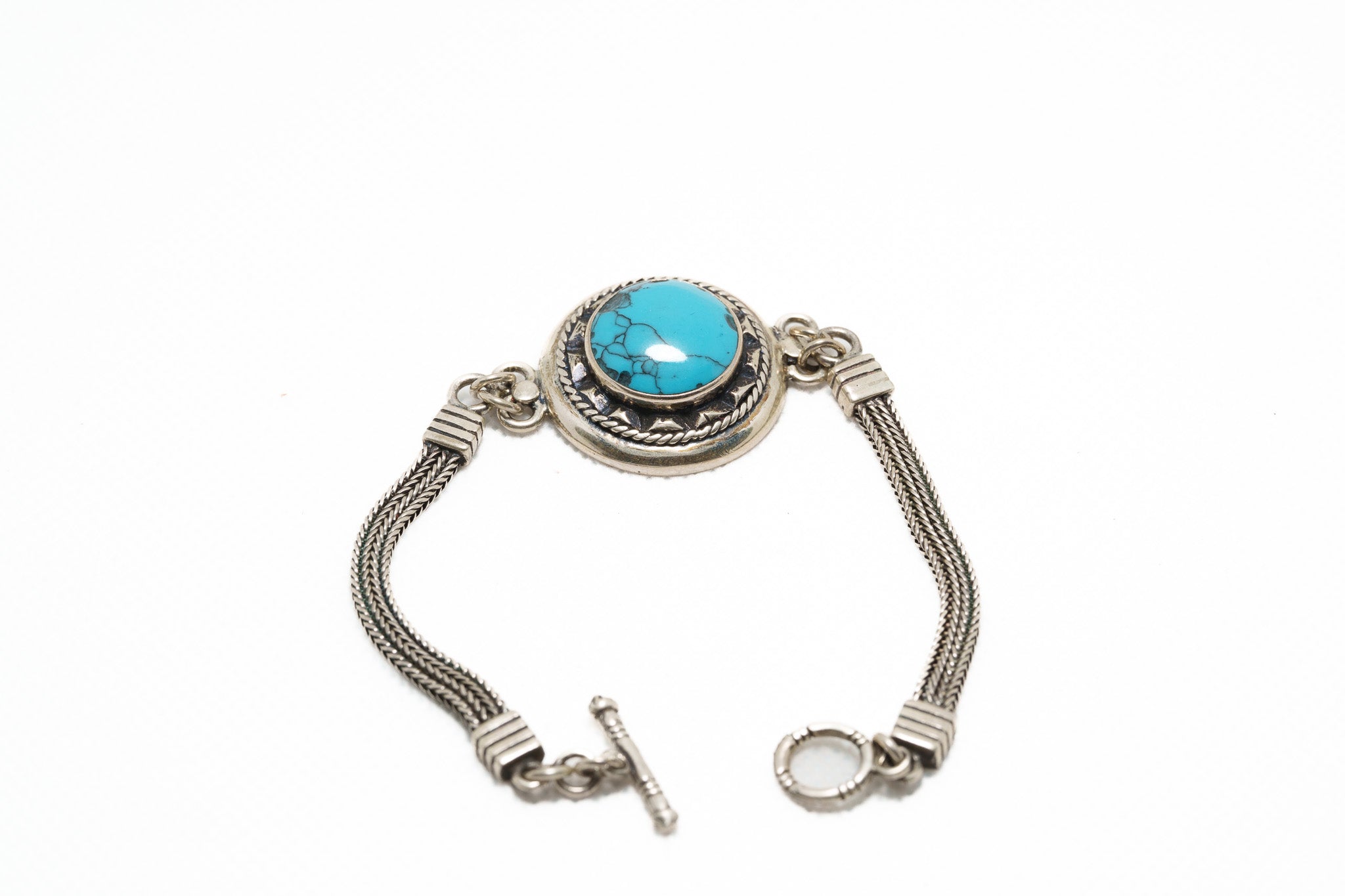 Handcrafted Egyptian Turquoise & Silver Bracelet