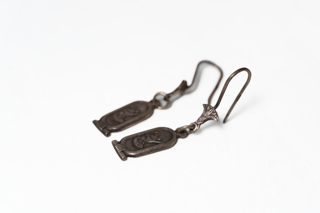 Cartouche of Ramses II Silver Earrings