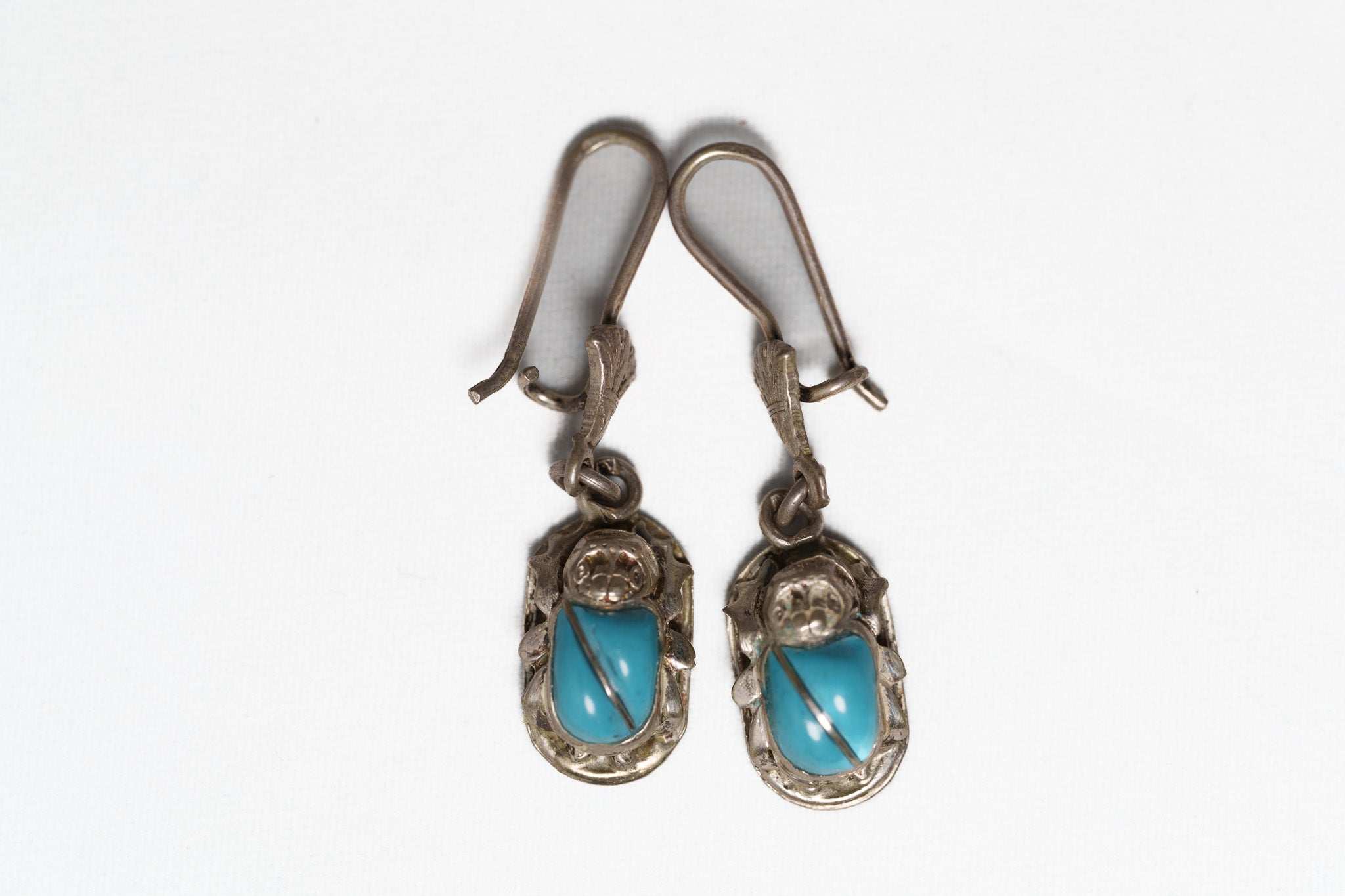 Handcrafted Egyptian scarab beetle earrings