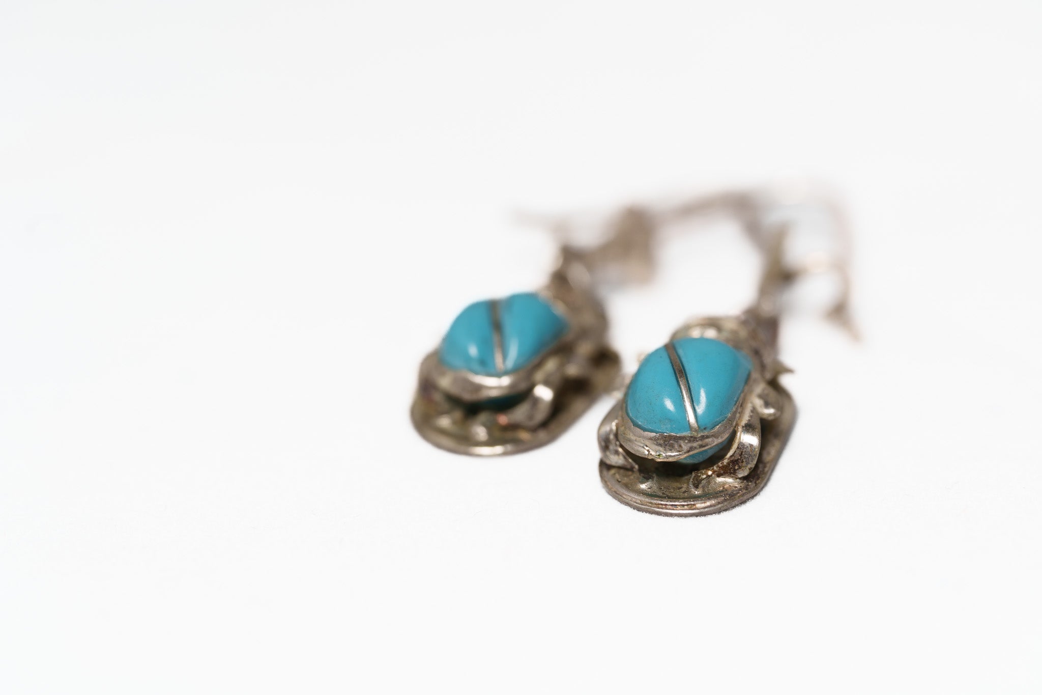 Handcrafted Egyptian scarab beetle earrings