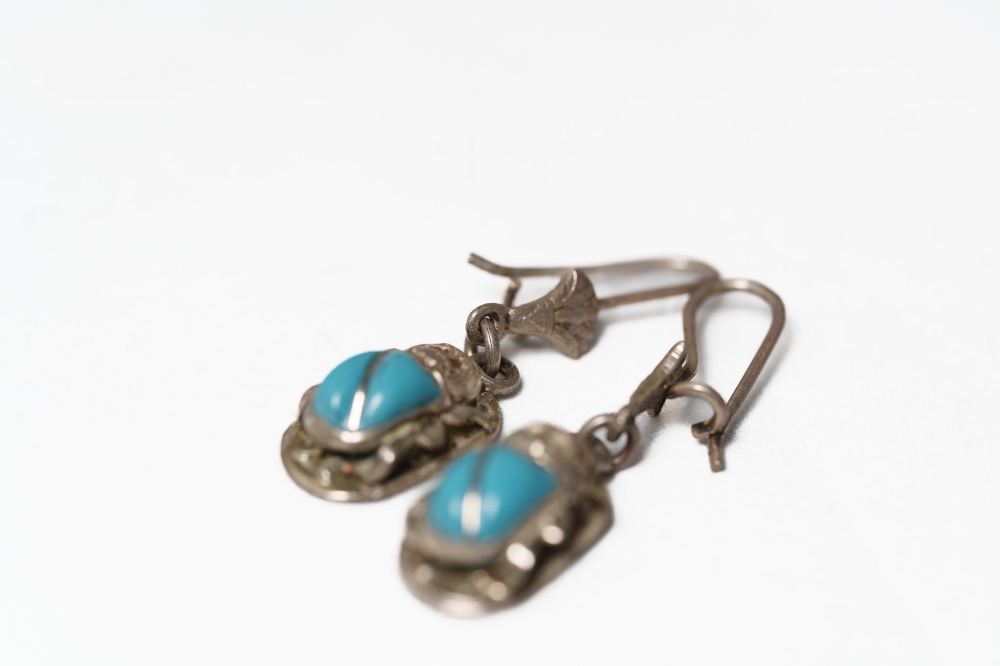Handcrafted Egyptian scarab beetle earrings