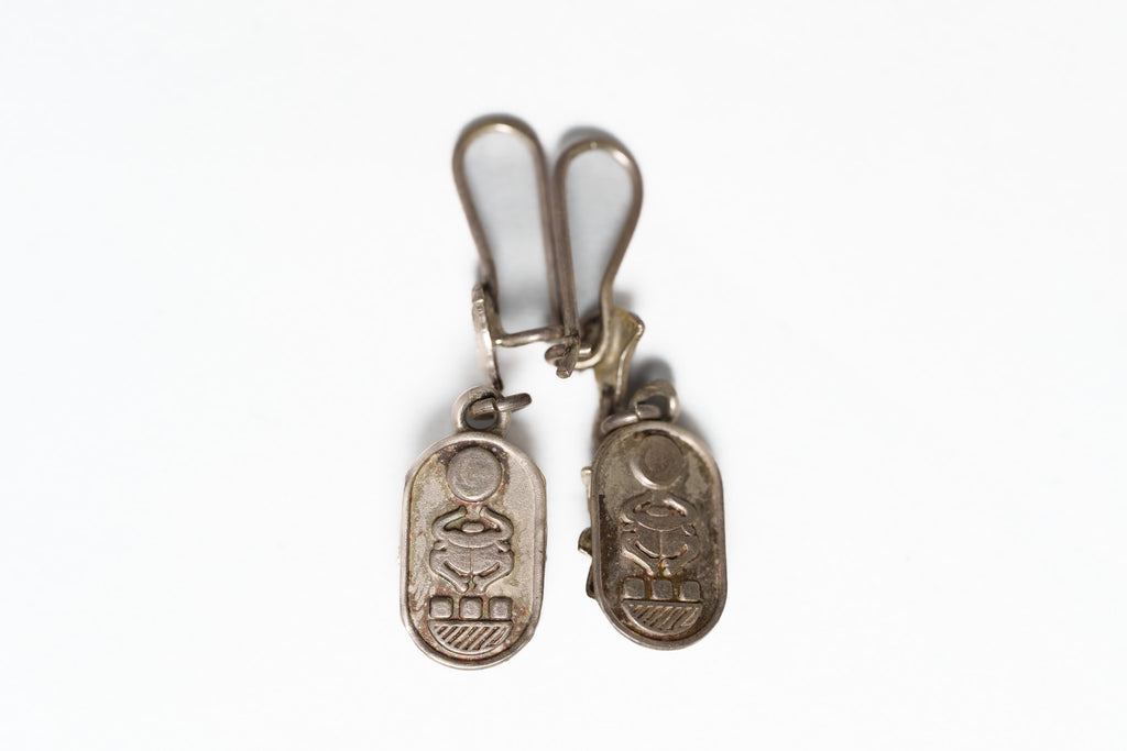 Handcrafted Egyptian scarab beetle earrings