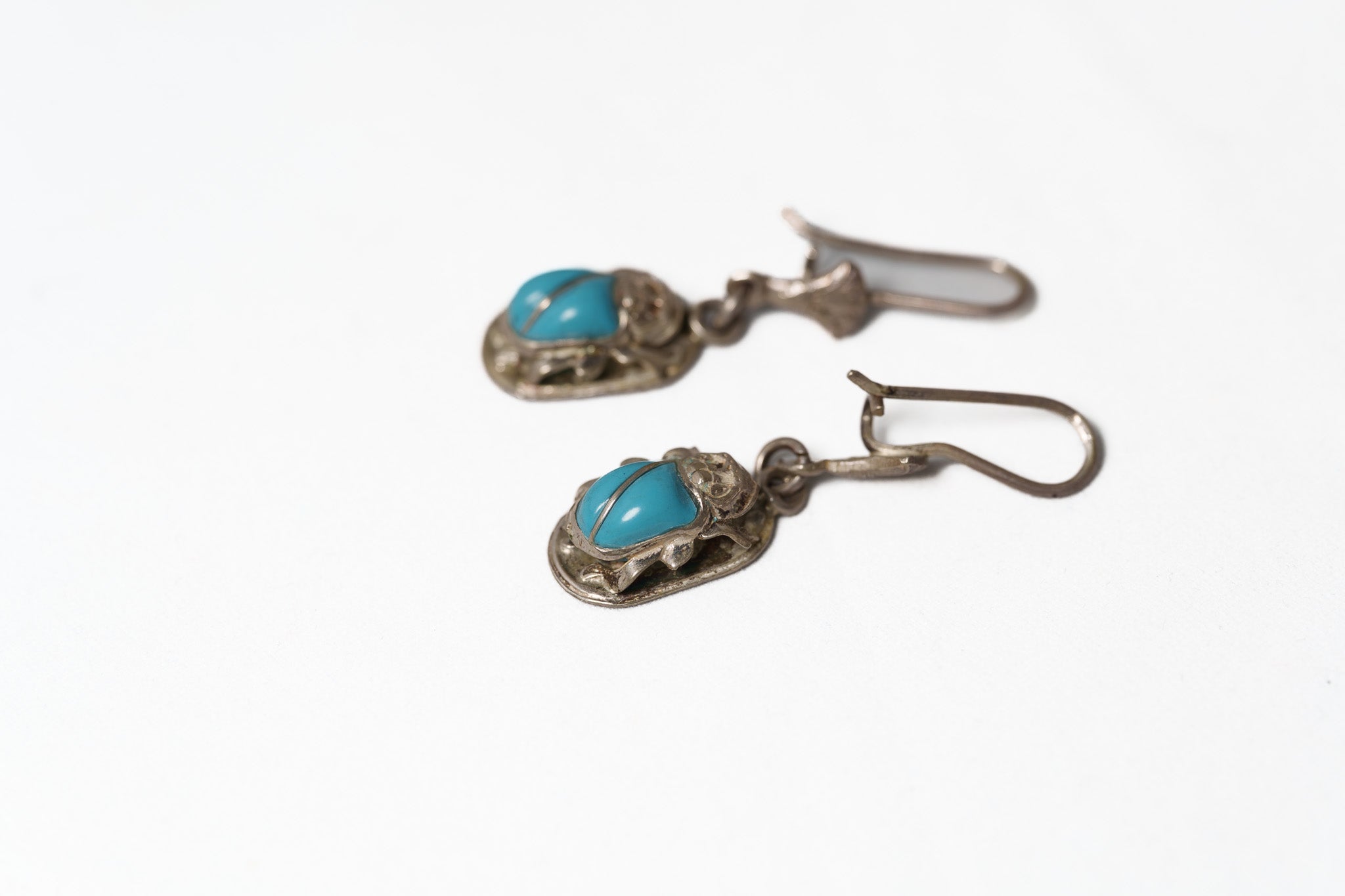 Handcrafted Egyptian scarab beetle earrings