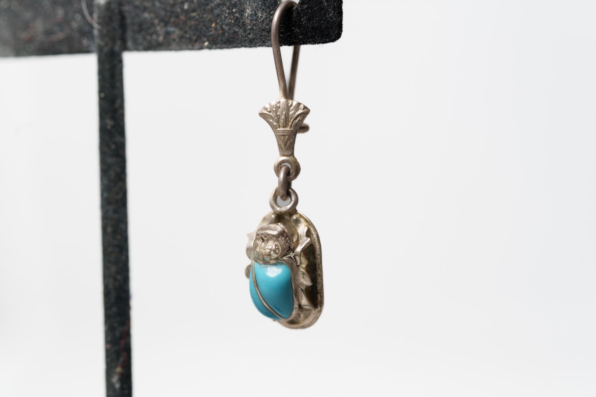 Handcrafted Egyptian scarab beetle earrings