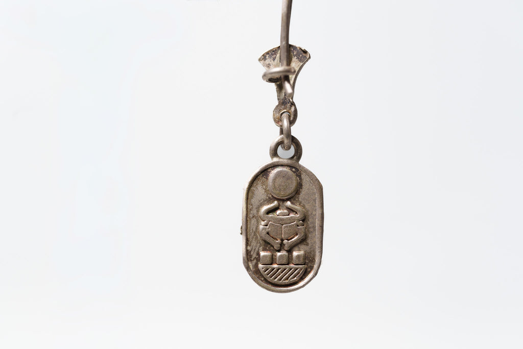 Handcrafted Egyptian scarab beetle earrings