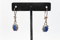 Handcrafted Scarab beetle Lapis Silver Earrings
