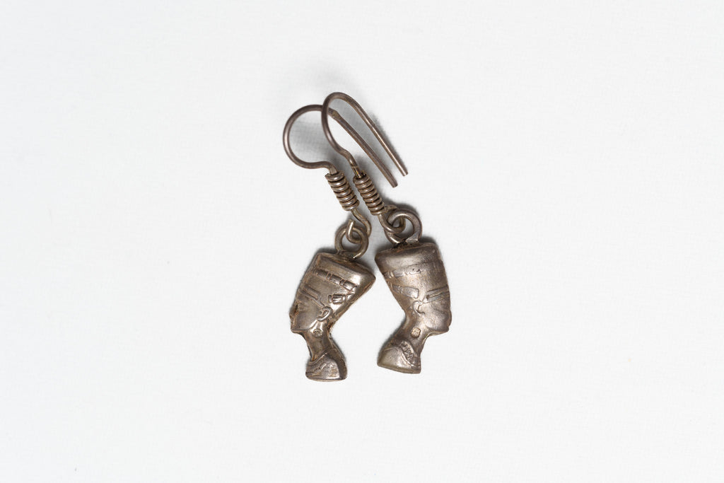 Queen Nefertiti Silver Earrings