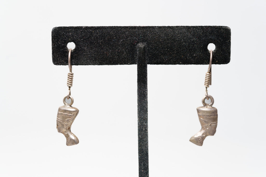 Queen Nefertiti Silver Earrings