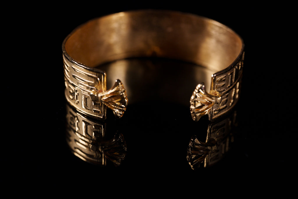 Gold Plated Egyptian Hiroglyphs Braclet