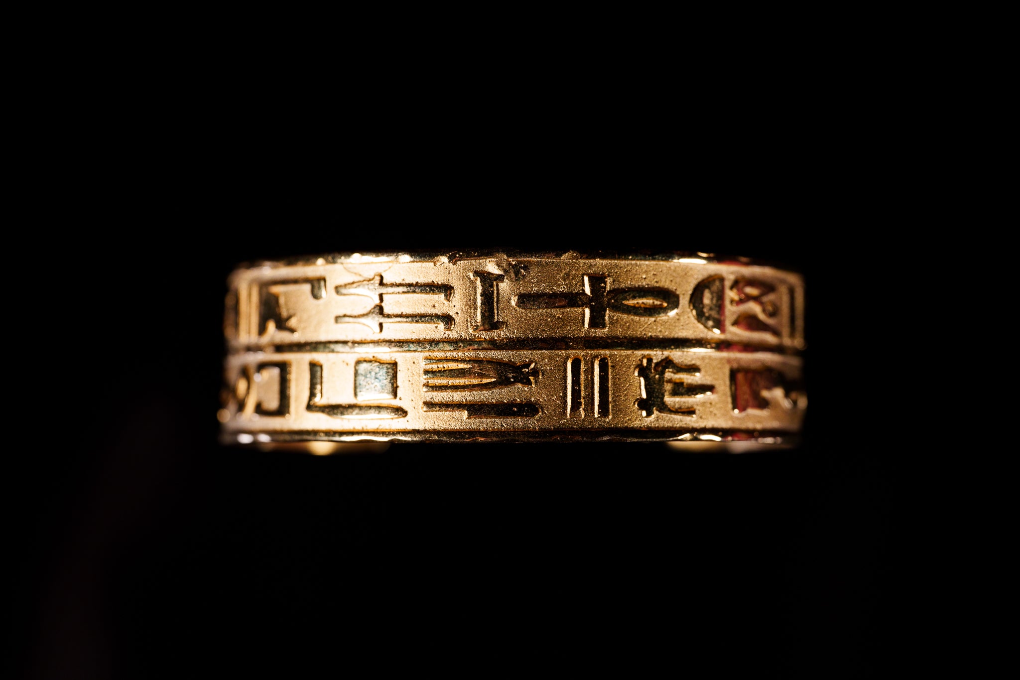 Gold Plated Egyptian Hiroglyphs Braclet
